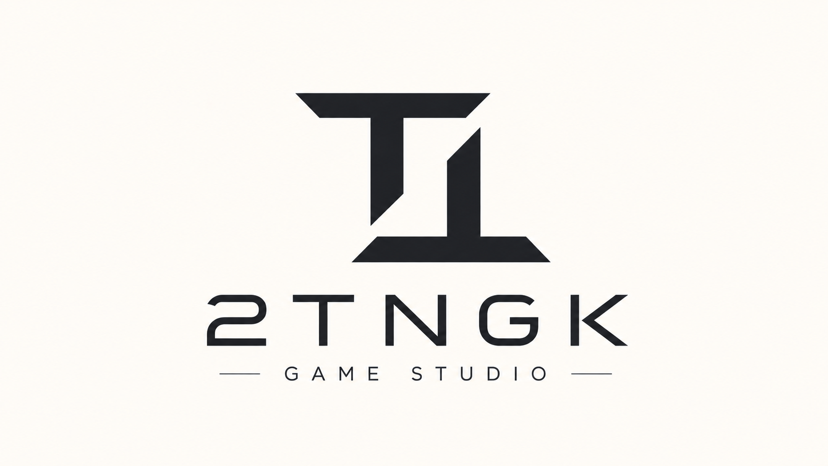 Оригинальный логотип 2TNGK Game Studio: две угловатые T, обычная и перевёрнутая